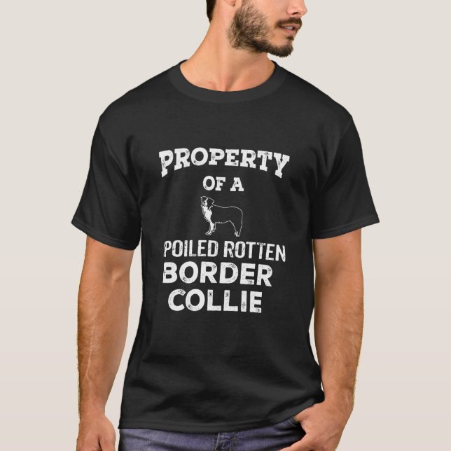 Camiseta Propriedade de um cão de guarda-fronteiras podre m (Frente)