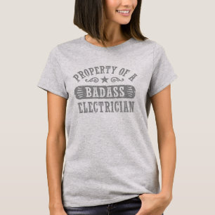 Camiseta Propriedade de um eletricista de Badass