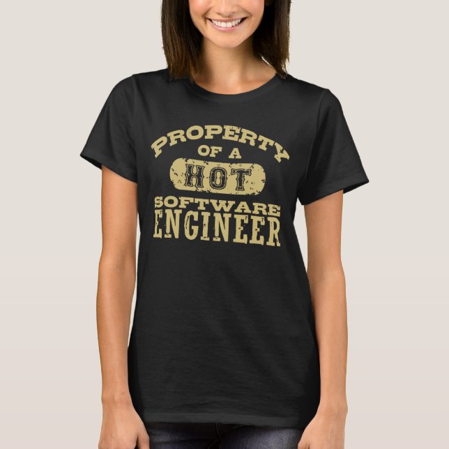 Camiseta Propriedade de um Engenheiro de software quente (Frente)