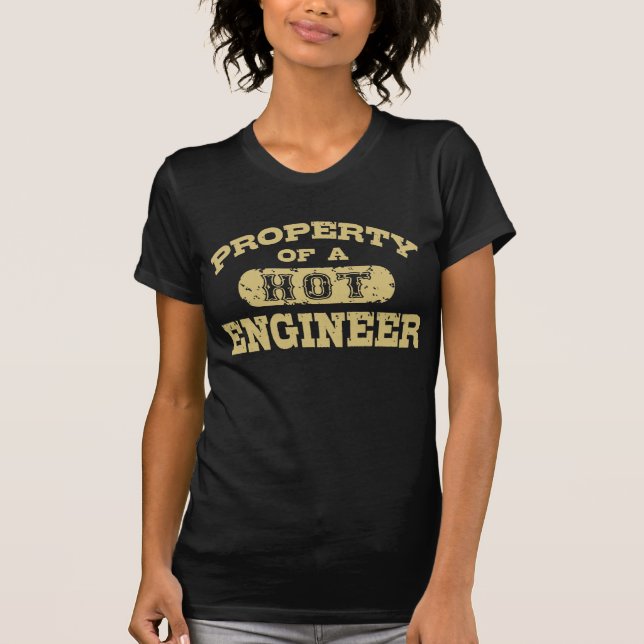 Camiseta Propriedade de um Engenheiro quente (Frente)