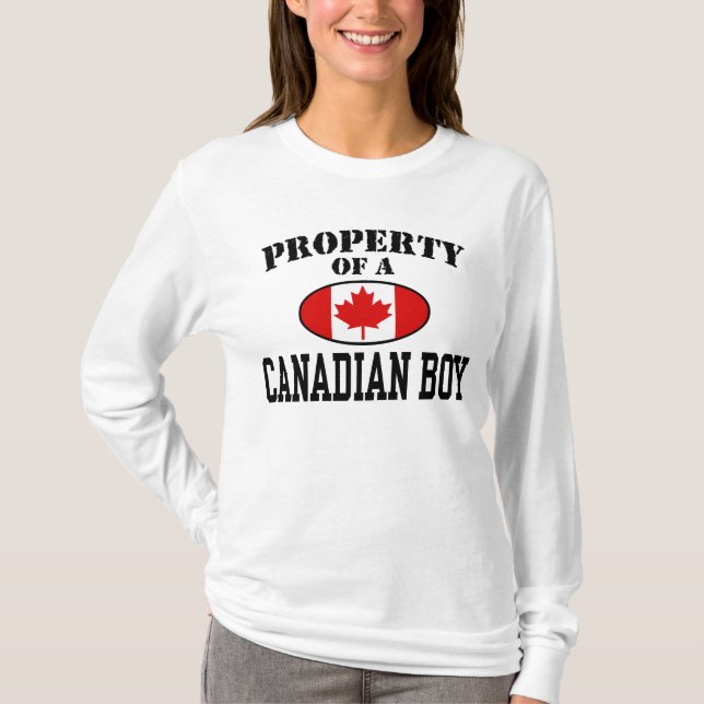 Camiseta Propriedade de um garoto canadense (Frente)