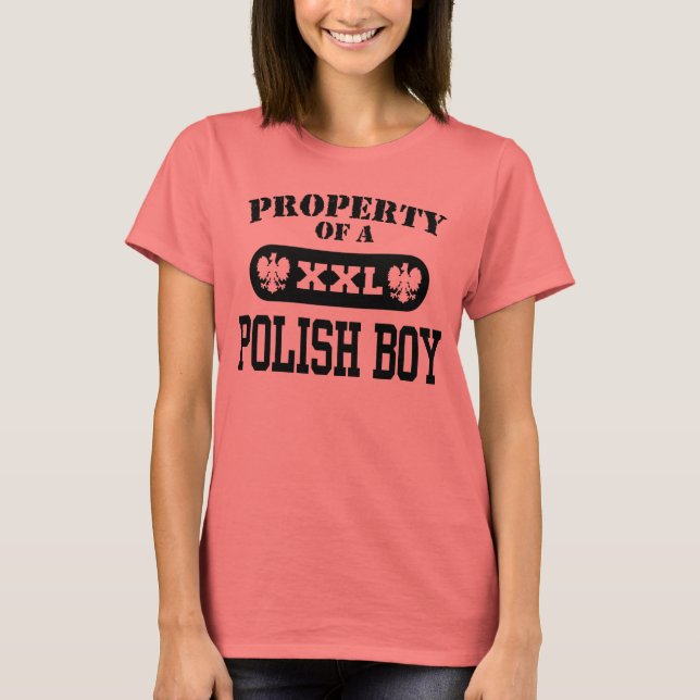 Camiseta Propriedade de um rapaz polonês (Frente)