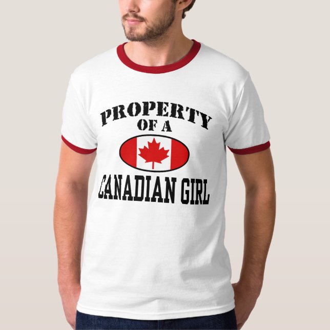 Camiseta Propriedade de uma moça canadense (Frente)