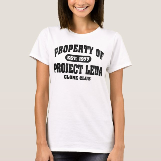 Camiseta Propriedade do projeto Leda (preto) (Frente)