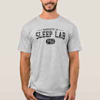 Propriedade do t-shirt do laboratório do sono