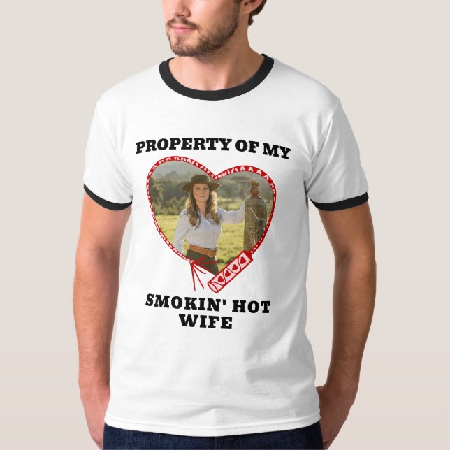 Camiseta Propriedade Ocidental do Marido Quente de Minha Mu (Frente)