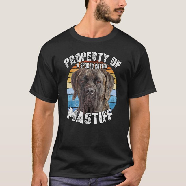 Camiseta Propriedade Retroativa Mastiff Brindle De (Frente)