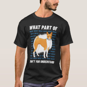 Camiseta Proprietário Basenji Dog Walker Language Woof Whis