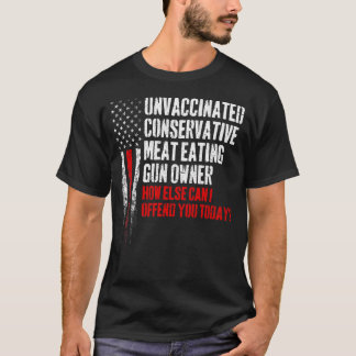 Camiseta Proprietário de Arma de Carne Conservadora Não Vac