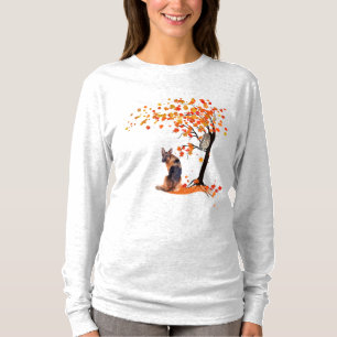 Camiseta Proprietário De Cachorro De german shepherd E Árvo