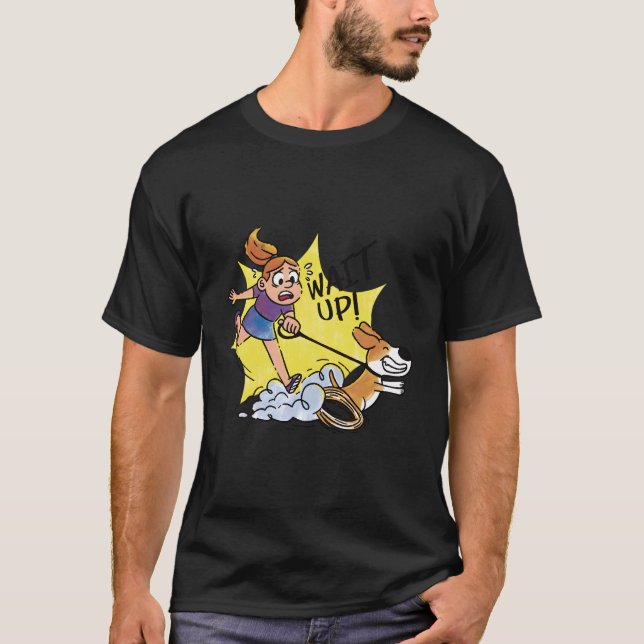 Camiseta Proprietário de Cachorro Engraçado em Execução (Frente)