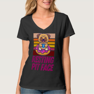 Camiseta Proprietário de Cachorro Engraçado Pit Face Pitbul