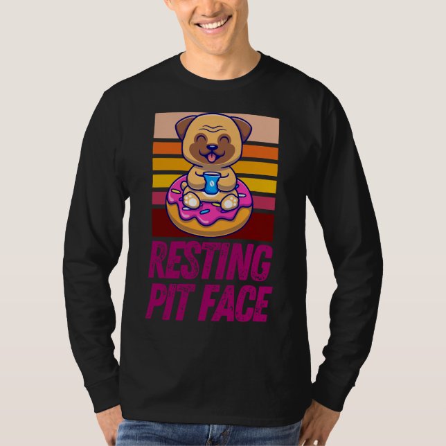 Camiseta Proprietário de Cachorro Engraçado Pit Face Pitbul (Frente)