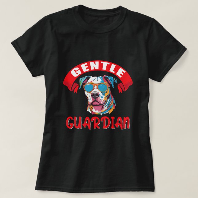 Camiseta Proprietário de Cachorro Guardião de Pitbull Terri (Frente do Design)
