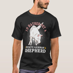 Camiseta Proprietário de Cachorro Pastor Alemão Branco