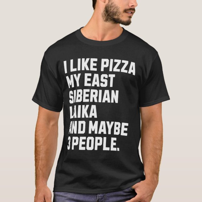 Camiseta Proprietário de Cachorro Siberiano Pizza Lover Eng (Frente)