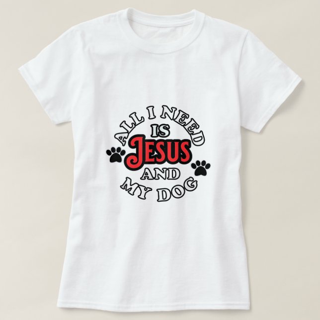 Camiseta Proprietário de Cachorros Religiosos Tudo que prec (Frente do Design)