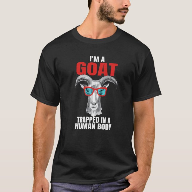 Camiseta Proprietário de carne, sou um cabra preso em um co (Frente)