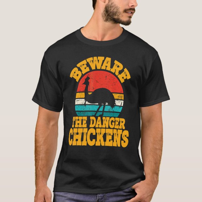 Camiseta Proprietário de Casuar Aviso de Perigo Casuar (Frente)