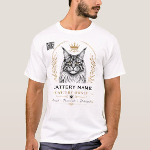 Camiseta Proprietário de Cattery Maine Coon Personalizado c
