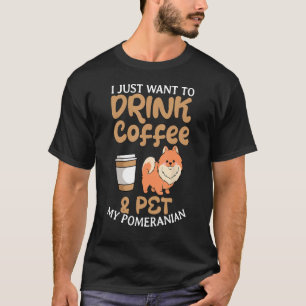 Camiseta Proprietário de Coffee Lover Dwarf Spitz Pom Dog d