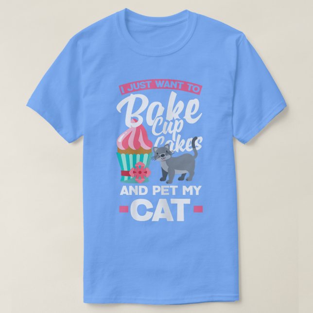 Camiseta Proprietário de Gato de Cupcake feminino 2930 (Frente do Design)