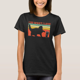 Camiseta Proprietário de Gato Eu Faço O Que Eu Amo Gato