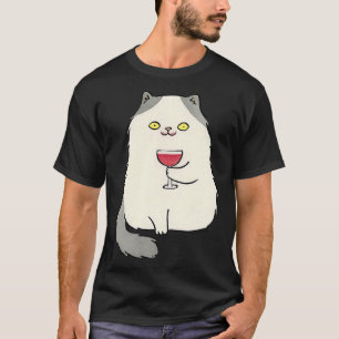Camiseta Proprietário de Gatos de Vinho Vermelho