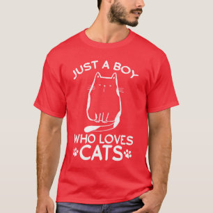 Camiseta Proprietário De Gatos Eu Sou Apenas Um Menino Que