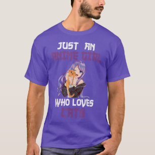 Camiseta Proprietário De Gatos Kawaii Apenas Uma Menina De 