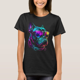 Camiseta Proprietário do Bulldog Francês Vaporwave Notorcas