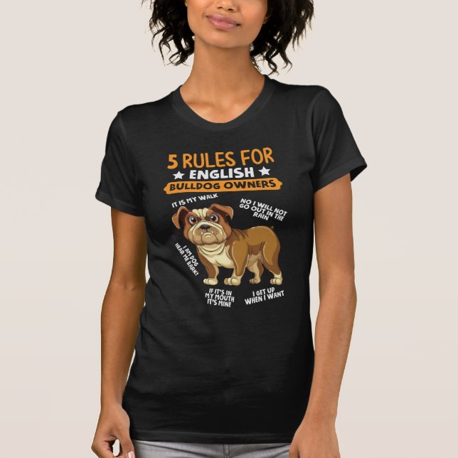 Camiseta Proprietário do Bulldog Inglês Humorous Pet Dog Lo (Frente)