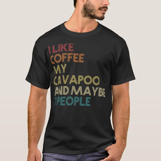 Camiseta Proprietário do Cachorro Cavapoo Café Amante Engra (Frente)