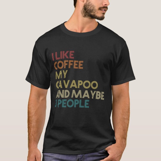 Camiseta Proprietário do Cachorro Cavapoo Café Amante Engra (Frente)