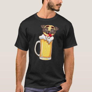 Camiseta Proprietário do Cachorro Cerveja Pug Jarro de Cerv