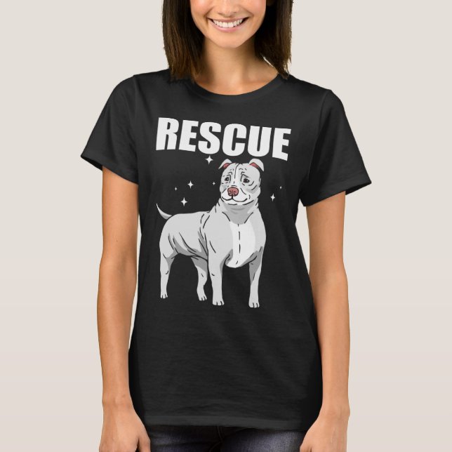 Camiseta Proprietário do Cachorro de Salvamento Pitbull Pit (Frente)