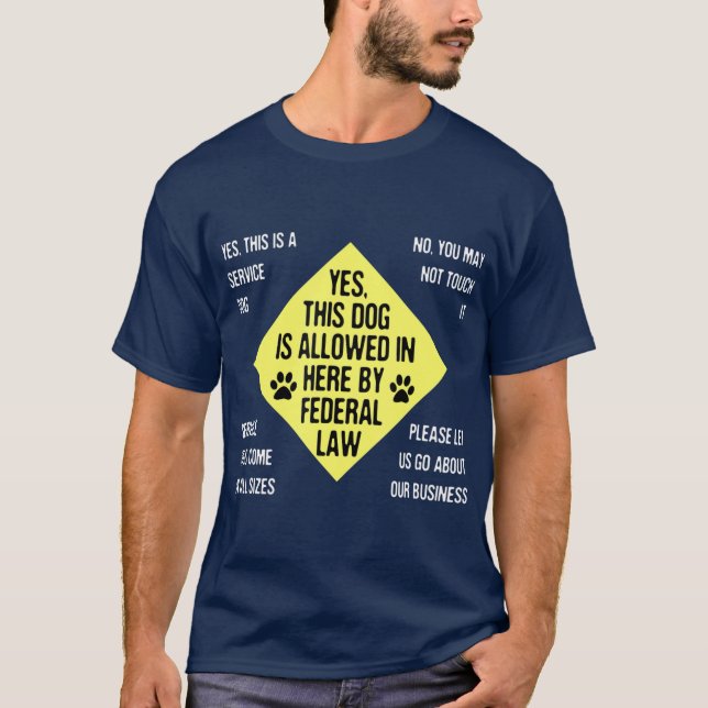 Camiseta Proprietário do Cachorro de Serviço Lei de Corte P (Frente)