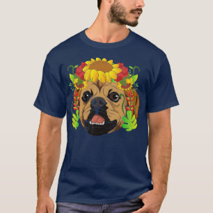 Camiseta Proprietário do Cachorro Flor Coroa Puggle