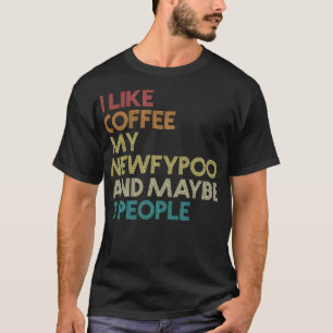 Camiseta Proprietário do Cachorro Newfypoo Café Lover Funny