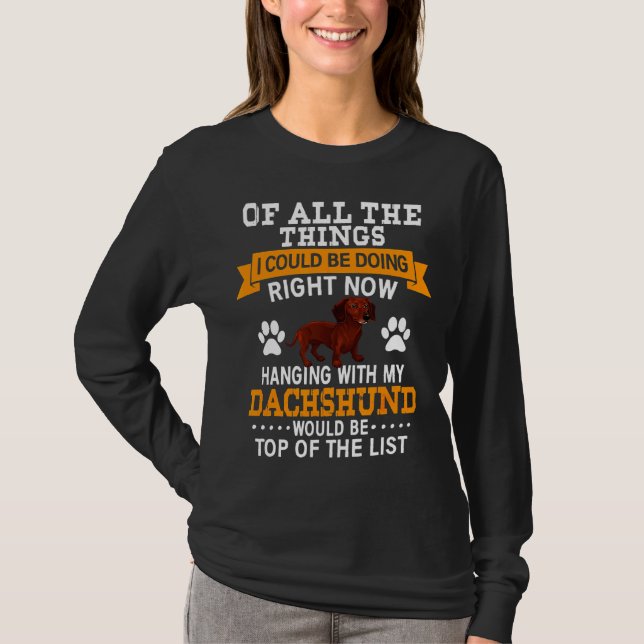 Camiseta Proprietário do Cachshund Gif (Frente)