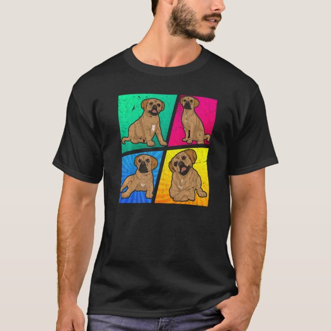 Camiseta Proprietário do cão Pop Puggle (Frente)