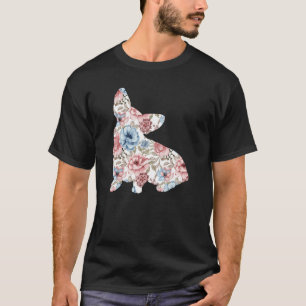 Camiseta Proprietário do Corgi Corgão Flor Silhouette Cog B