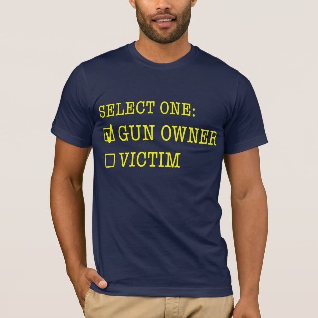 Camiseta Proprietário ou vítima de arma (Frente)