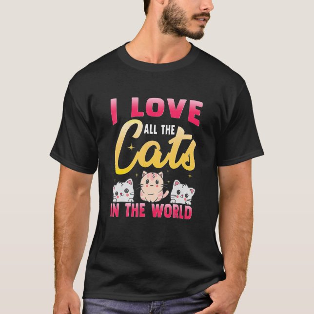 Camiseta Proprietários De Gatos Todos Os Gatos Que Ele Gato (Frente)