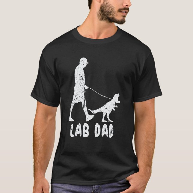 Camiseta Proprietários de Labrador Retriever Lab Dad Trex D (Frente)