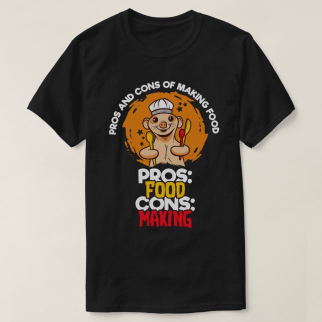 Camiseta Prós E Outros Elementos Da Comida 1 Do Fazer (Frente do Design)