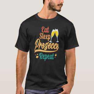 Camiseta Prosecco Wine Champagne Cocktails Garrafa de Rosa
