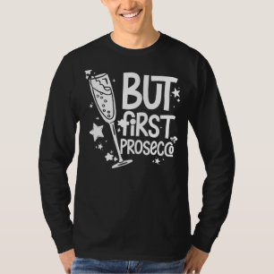 Camiseta Prosecco Wine Champagne Cocktails Garrafa de Rosa
