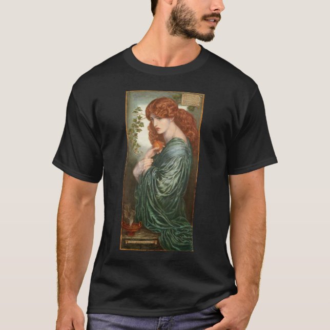 Camiseta Proserpine por Dante Gabriel Rossetti (Frente)