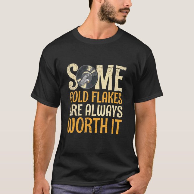 Camiseta Prospecção Dourada de Digging para um Prospector D (Frente)